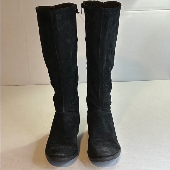 BORN HAYDEN HIGH RIDDING BOOTS BLACK SUEDE LEATHER BOOTS WOMENS SIZE 9.5 - Picture 1 of 15